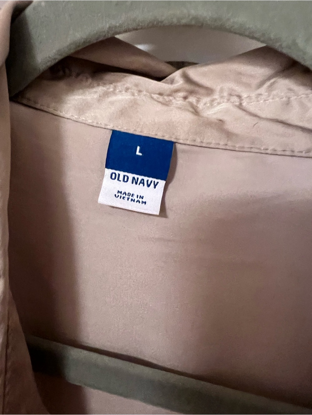 Old Navy women’s Satin Button-Up Shirt in Taupe - Picture 3 of 4